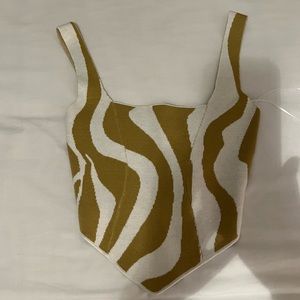 Zebra print knit crop top